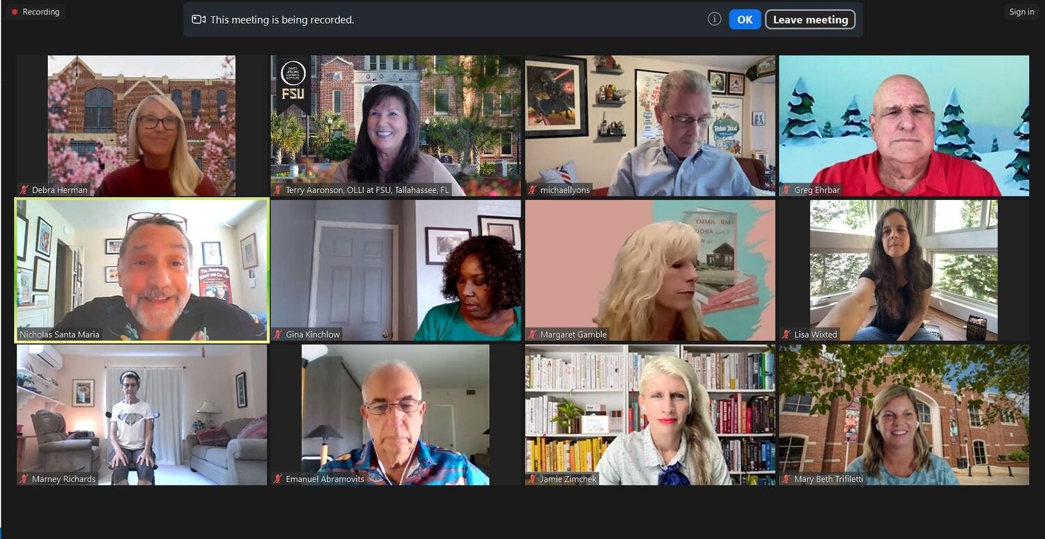 OLLI members participating through Zoom
